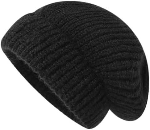 Knitted Beanie Simple and Versatile Three-in-one Head Cover hat for Autumn and Winter Women