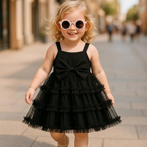 Toddler Girls Tulle Sleeveless Dress Tutu Princess Birthday Party Wedding Outfits Summer Girls Dress 2-8 Years2