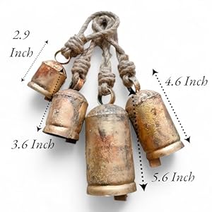 Setof4metalchristmasbellsfordecorationrusticbrassgoldlargebellcowhanging Urban Country Home Decor Set of 4 metal christmas bells for decoration rustic brass gold large bell cow hanging urban country home decor