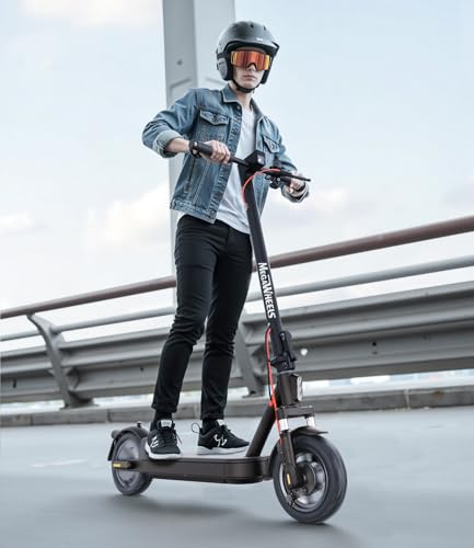 Image of MEGAWHEELS Electric Scooter for Adults with Suspension, 8.5 /10in Vacuum Tires, 14 /19 /28 /31Miles, 15MPH Max Speed, Turn Lights, Foldable Electric Scooter for Commuter