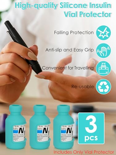 Image of YOUSHARES Insulin Vial Cover Insulin Bottle Protector - Silicone Protective Case for 10ml Short Insulin Vials, Durable Vial Case, Soft and Flexible Diabetes Vial Care