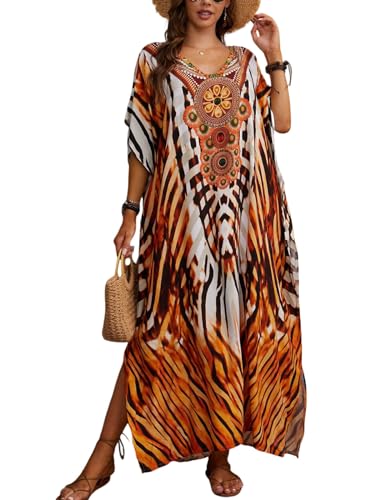 Kaftan Dresses for Women Plus Size Bathing Suit Cover up Caftan Maxi Beach Dresses