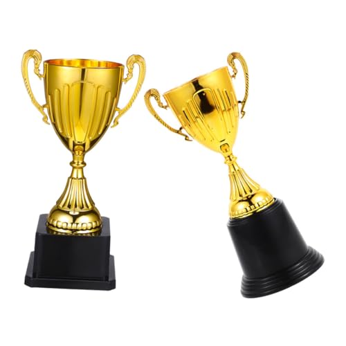 Mini trofeos de plástico con base negra para decoración de escritorios y oficinas