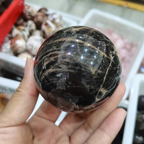 Stone Black Moonstone Crystal Ball Home Office Gift(51-60mm)