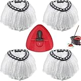 4er Pack Mikrofaser Ersatzköpfe für Vileda Turbo & EasyWring inkl. 1 Dreieckskopf-Basis – Waschbare Wischbezüge, Kratzfrei für Parkett, Laminat & Fliesen
