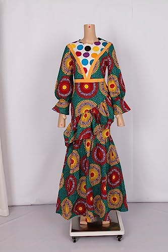 African Clothes for Women Long Sleeve Tops and Ankle-Length Skirt African Women Print Suits Lady Dashiki Party Outfit3