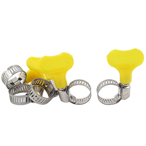 Aexit Adjustable 9-16mm Clamps Range Band Stainless Steel Worm Drive Hose Clip Strap Clamps Clamp 5pcs