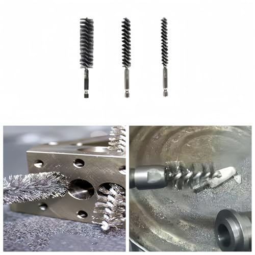 Image of 30 Pieces Pipe Brushes in 3 Sizes, Power Drill Bore Brush with 1 /4-Inch Hex Shank, Stainless Steel Wire Cleaning Brush Set for Polishing, Painting and Rust Removal