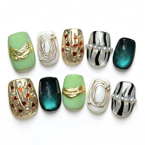 Fine Point Matcha Muse 10PCS Cat-Eye Press-Ons All-in-One Gift Kit Medium