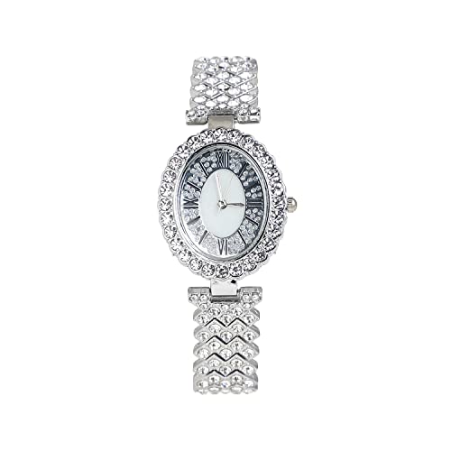 Image of Haute Sauce Women's Embellished Analog Dial with Stainless Steel Strap | Battery Power | Foldover Closure | Quartz Movement | Fashion Wrist Belt Watch for Female and Girls