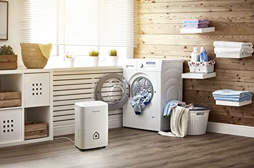 Ariston Deos 16S NET WiFi Déshumidificateur Portable Haut de gamme 16L, Contrôle Électronique du niveau d’Humidité, Fonction Buanderie, Silencieux, pour des pièces allant jusqu'à 44 m²