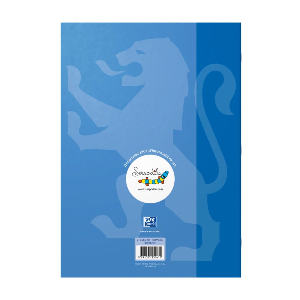 Oxford Serpodile Cahier DYS A4 d'Entrainement Majuscule Baton 48 Pages MS-GS