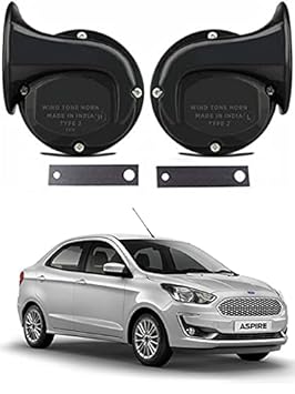AYW Universal Windtone Jalwa Horn (2 and 4 wheelers), Black color, Heavy plastic body, Set of 2, 12V voltage For Aspire Universal For All Models