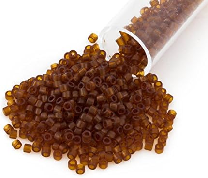 Miyuki Delica Seed Bead 11/0 Transparent Dark Amber (3 Gram Tube)