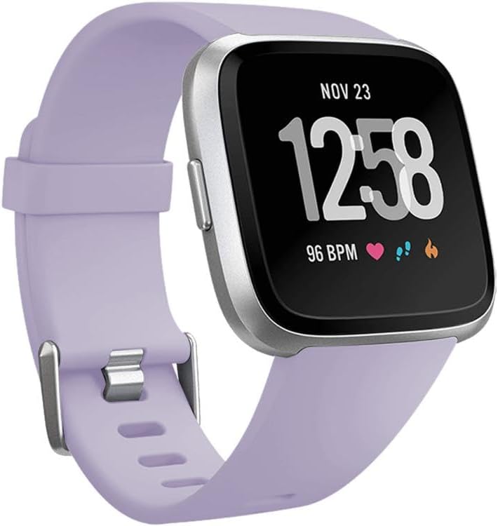 Watch Band for fitbit Versa 2 / Versa/Versa Lite xDfind Flat Holes Solid Color Silicone Watch Band