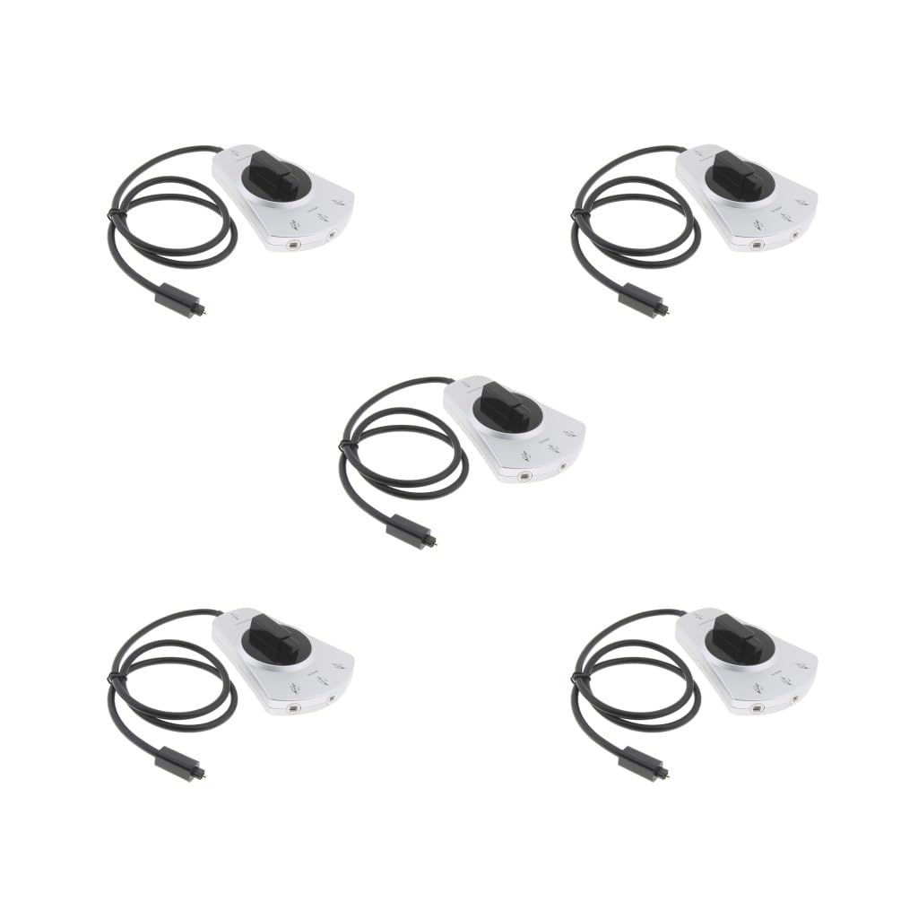 Juego de 5 adaptadores de cable de fibra óptica de audio digital TOSlink interruptor selector de 3 vías