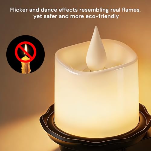 Image of L LOHAS LED Flameless Candle Night Light, Flicker Night Lights Plug into Wall 2 Pack, Soft White Candle Nightlight with Light Sensor, Dimmable LED Flickering Nightlights for Kids Hallway Bathroom