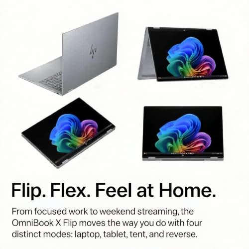 Image of HP OmniBook X Flip 16 2-in-1 Laptop 16 inch WUXGA OLED Touch 100% DCI-P3 AMD Ryzen AI 5 430 (Up to 50 Tops) 16GB RAM 512GB SSD Backlit Wi-Fi7 for Creator Designer Business Professional Win11Pro ICP Hub