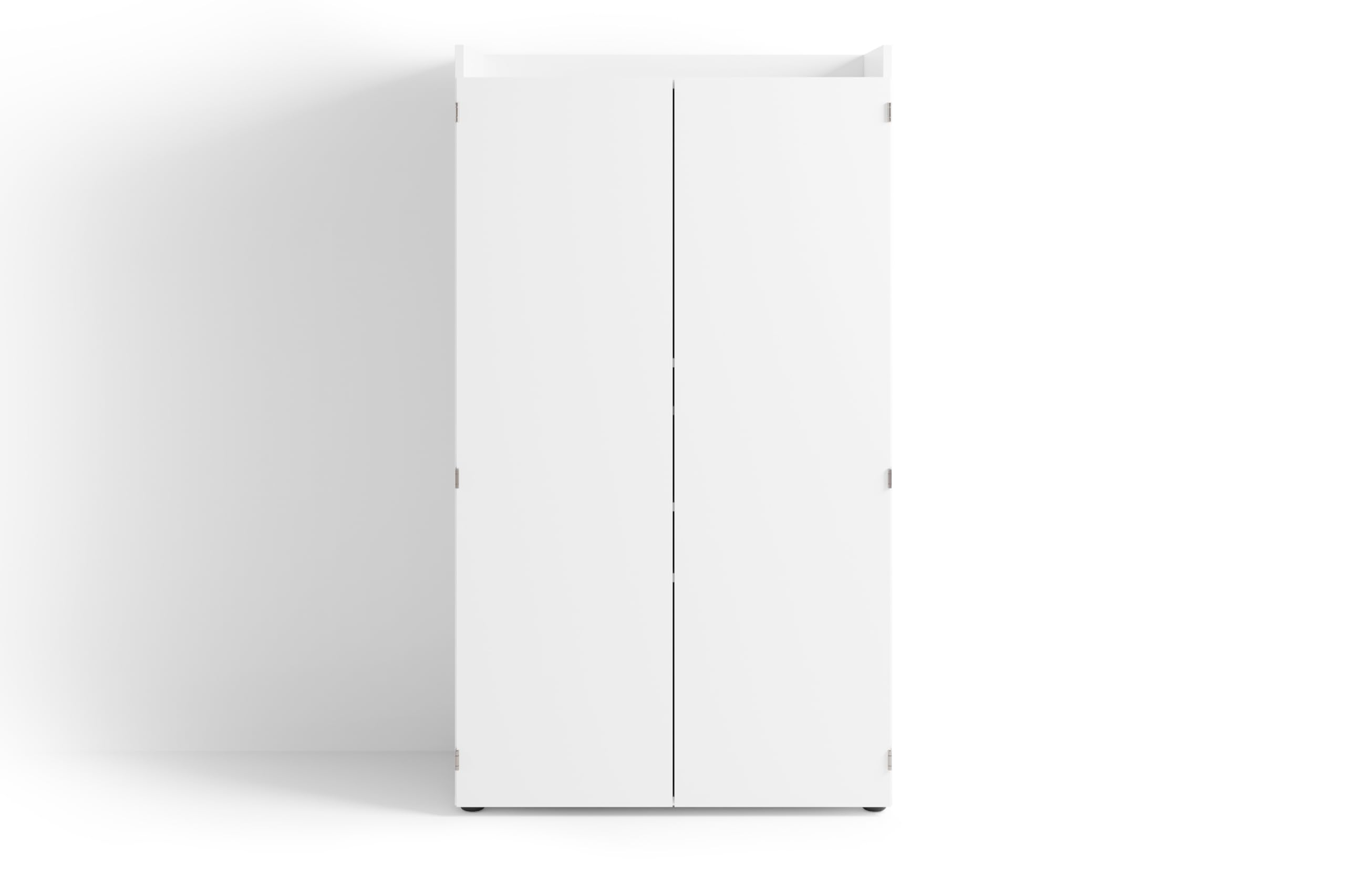 byLIVING Sekretär Janne, Grifflos, Sekretär Mattweiß, B 80, H 141, T 40 cm | Office-Schrank mit 2 Türen, platzsparend