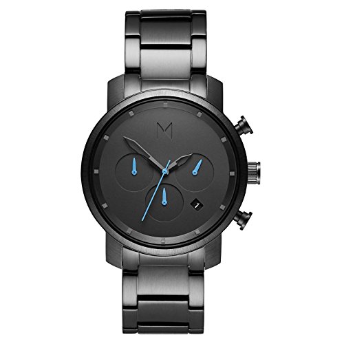 Herren Chronograph Quarz Uhr mit Edelstahl Armband D-MC02-GU