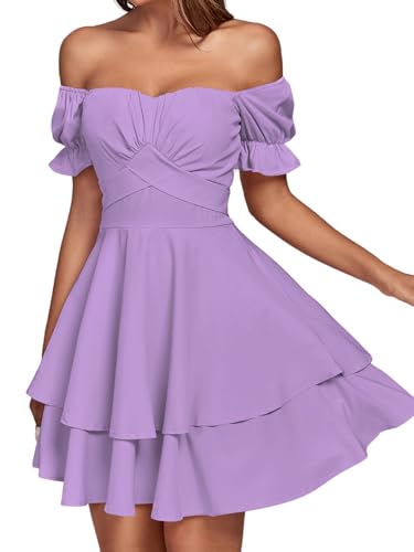 Image of LYANER Women's Off Shoulder Casual Dress