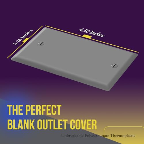 Image of ENERLITES 10 Pack Blank Wall Plate, No Device Outlet Cover, 1-Gang, Gray