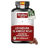 Levadura de arroz rojo con 50 mg de coenzima Q10 & 2,96 mg de monacolina K por cápsula - Apoyo al colesterol y a la función normal del corazón - Testado para citrinina - 120 cápsulas veganas
