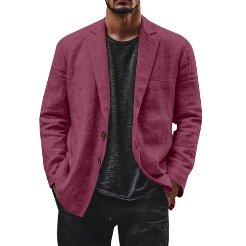 Blazer, giacca sportiva da uomo, in lino, leggera, traspirante, per