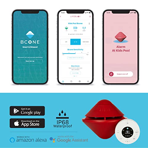 Lifebuoy 2.0 Bcone Smart Floating Pool Safety Alarm System, Works With Alexa And Google Assistant, Wi-Fi Connectivity, App Control From Anywhere. Powerfully Loud Alarm On Both The Pool And Home Units. #TOP1
