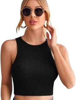 Nice Wonder,Women's Sleeveless Crop Tank Top, White, High Neck, Athletic Fit-picture-16