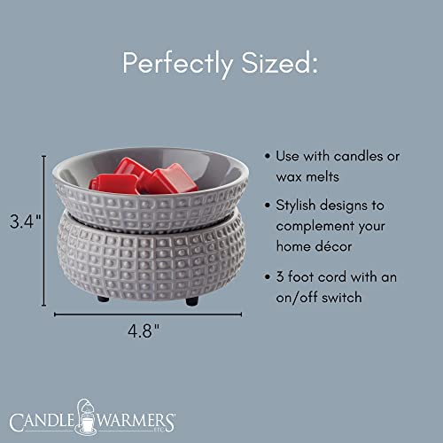 Candle Warmers Etc 2-In-1 Candle and Fragrance Warmer For Warming Scented Candles or Wax Melts and Tarts With To Freshen Room, Slate - Thumbnail 6