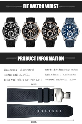 Bracelet montre caoutchouc EPANO finition souple pour montre de luxe - 2