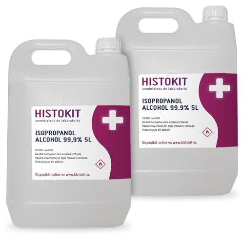 Alcohol isopropílico 99% 10 litros (Paquete de 2), Limpieza de electrónica, móviles, PC, objetivos y pantallas, Limpieza de superficies
