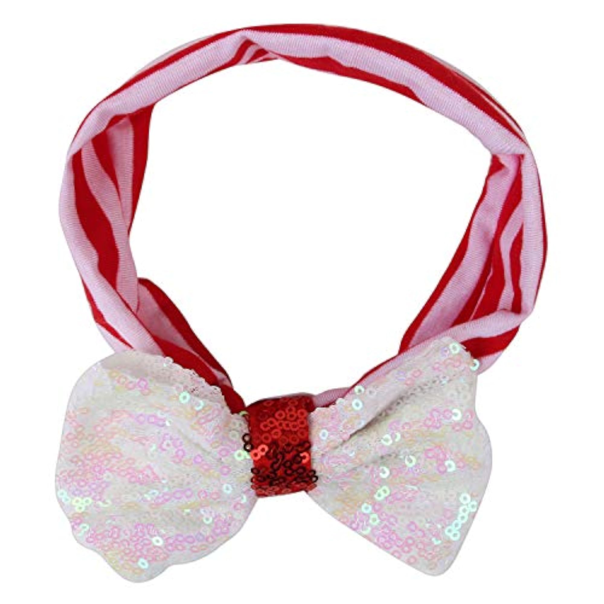 Christmas Fabric Baby Hairband with White Bow