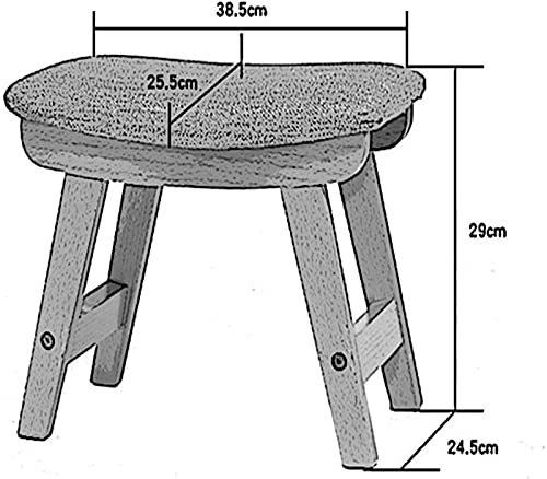 Taburete de madera de haya con asiento cóncavo de lino lavable para tocador 4