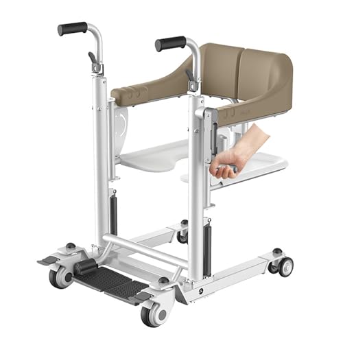 Multifunktionale manuelle Patientenlifter, neuer treppenlifte für alte Menschen, mit Bettpfanne/weichem Kissen,180°-Öffnung und-Schließung,geräuschlose Riemenscheibe,max Belastung 275 Pfund,Brown Multifunktionale manuelle Patientenlifter, neuer treppenlifte für alte Menschen, mit Bettpfanne/weichem Kissen,180°-Öffnung und-Schließung,geräuschlose Riemenscheibe,max Belastung 275 Pfund,Brown