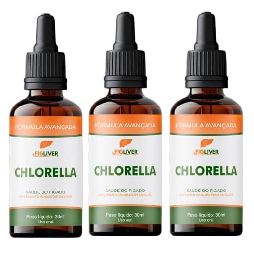 FigLiver Chlorella - 3 Frascos com 30ml para Saúde e Bem Estar