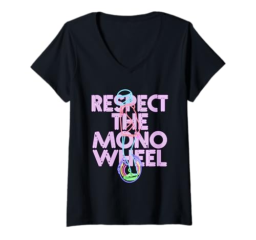 Mujer Monociclista Respect The Monowheel Camiseta Cuello V