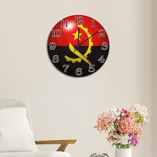 Horloge murale Angola en bois à effet 3D, pendule rétro de qualité