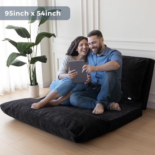 Image of MAXYOYO Folding Sofa Bed, Convertible Chair Couch, Floor Bean Bag Sofa