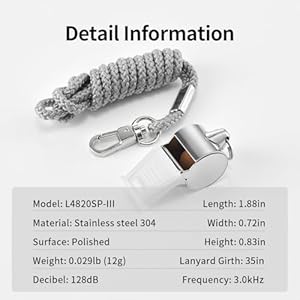 Whistle 3 Packs Stainless Steel Coach Sports Whistle with Lanyard, Loud Crisp Sound Whistle Ideal for Coaches, Referees, and Official