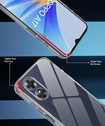 Image of WOW IMAGINE Crystal Clear Transparent Back Case Cover for Oppo A17 | Full Device & Camera Protection Shockproof TPU | Flexible Silicone Back Cover Case - Transparent