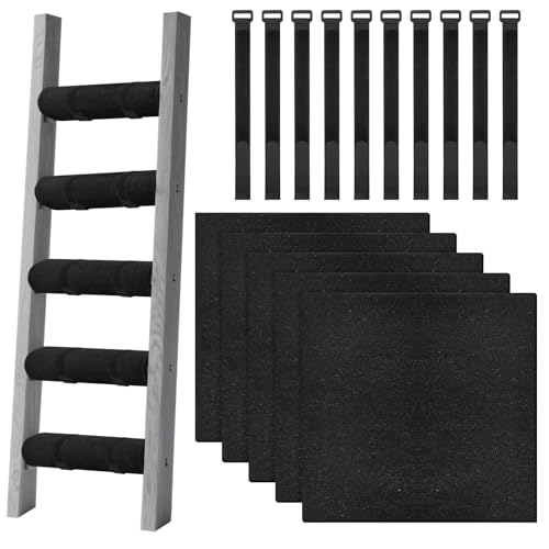 Cojín de escalera – 5 piezas para alfombra antideslizante, protección para caminar a escala y cama entrepiso con 10 sangas ajustables con – para colegio de caravanas