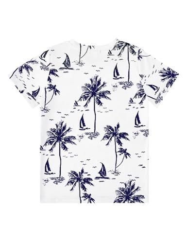 Image of GERU Boy Shorts Sets Hawaiian Outfit Kid Leaves Floral Short Sleeve Shirt Top+shorts Suits
