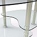 mecor Glass Coffee Table with 2 Tier Tempered Glass Boards & Sturdy Chrome Stainless Steel Legs-Clear Oval Glass End Table Coffee Tea Table Ideal for Home Office