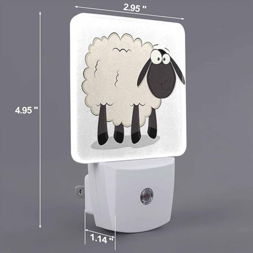 Image of LED Night Light,Cartoon Sheep LED Night Light Plug into Wall with Dusk to Dawn Light Sensor White Energy Efficient Nightlight for Bedroom Bathroom Hallway Living Room Kitchen