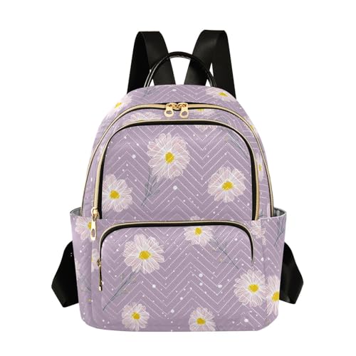 Mochila de margaritas de 12.5 pulgadas rosa y morada en talla M