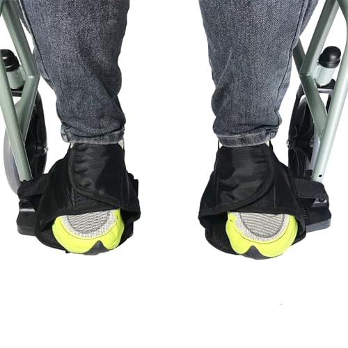 2 x rutschfeste Schuhe für Rollstuhl, verstellbare Befestigungsriemen, Sicherheitsschuhhalter, verhindert, dass die Füße von den Rollstuhlpedalen rutschen