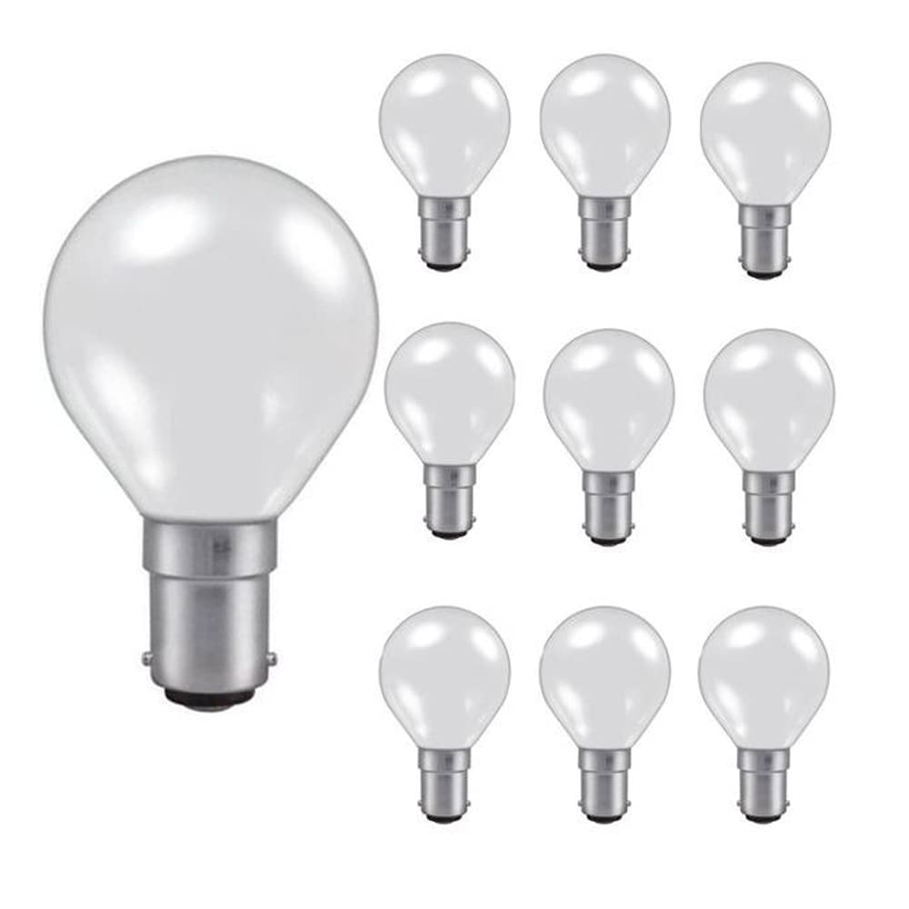 Swan Lightbulbs Golf Ball 45Mm Round 40W Ba15d Opal 10 Pack