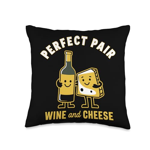 Perfect Pair Wine And Cheese Couple Throw Pillow